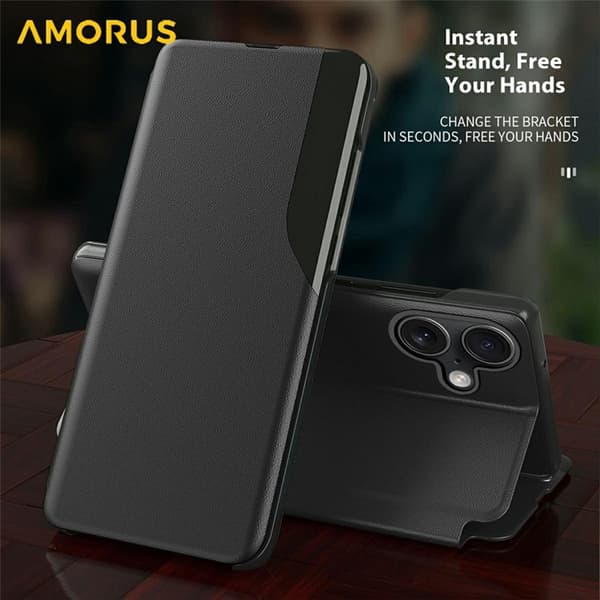 Amorus Mobilskal till iPhone 17 Folio Flip Stativ - Lila Lila