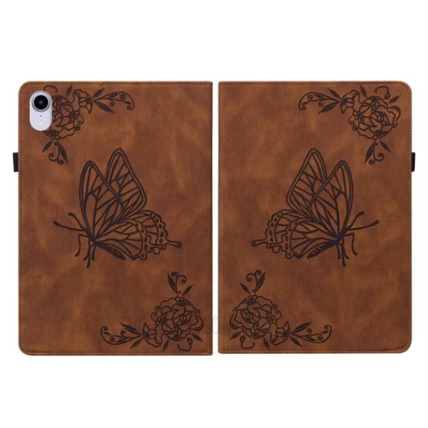 iPad mini 6 (2021) Etui Imprinted Butterfly Flower - Brun Brun