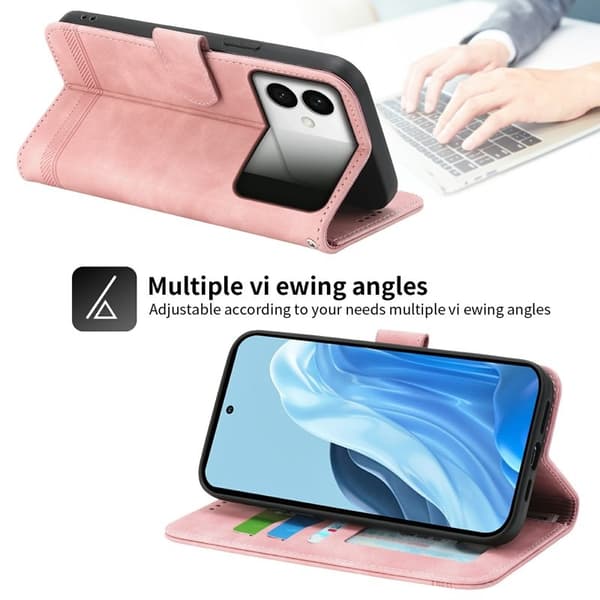 DIERFENG Samsung Galaxy S26 Edge Plånboksfodral Konstläder - Rosa