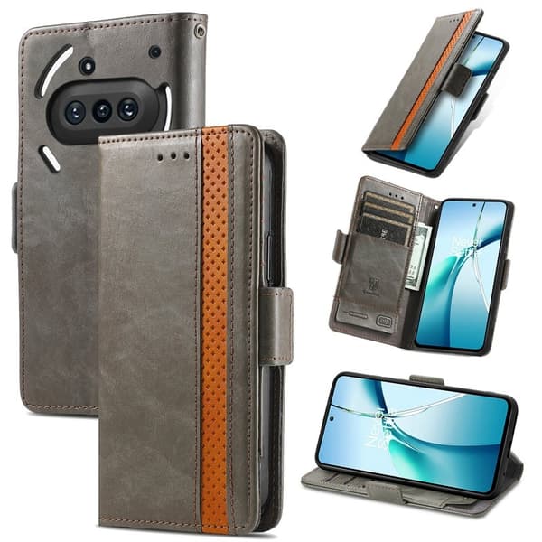 CASENEO For Nothing Phone (3a) Plånboksfodral Konstläder - Grå