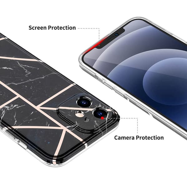 BOOM - Grid iPhone 12 Pro Max Skal - Rosa Marmor Pink
