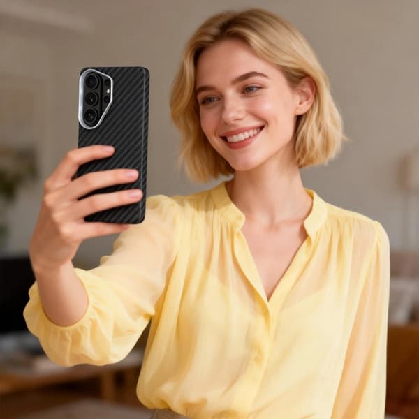 Tech-Protect Telefontaske til Galaxy S26 Ultra Magsafe Ion Carbon - Sort/Sølv Svart