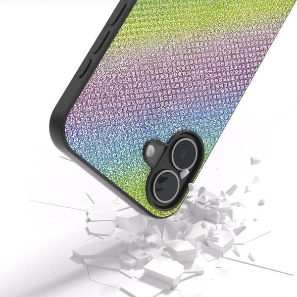 ABEEL Mobilskal till iPhone 16 Plus Rhinestone Textur Svart Kantskydd