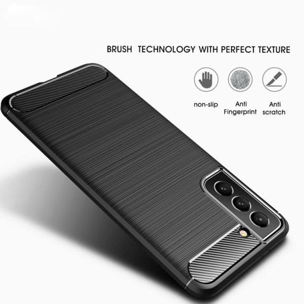 Brushed Carbon Fiber Skal Galaxy S22 Plus 5G - Svart Svart