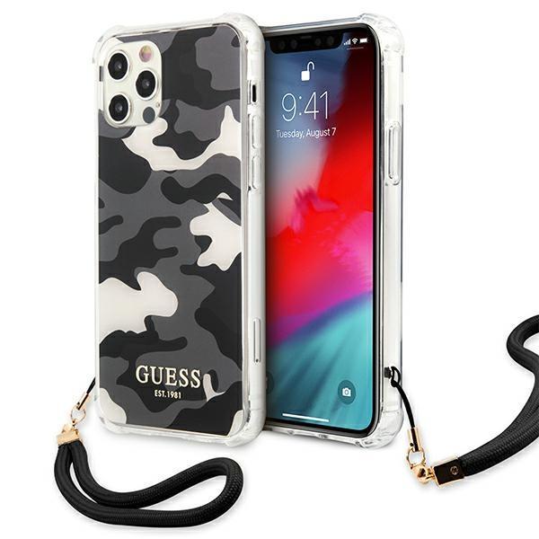 Guess Skal iPhone 12 & 12 Pro Camo Collection - Musta Black