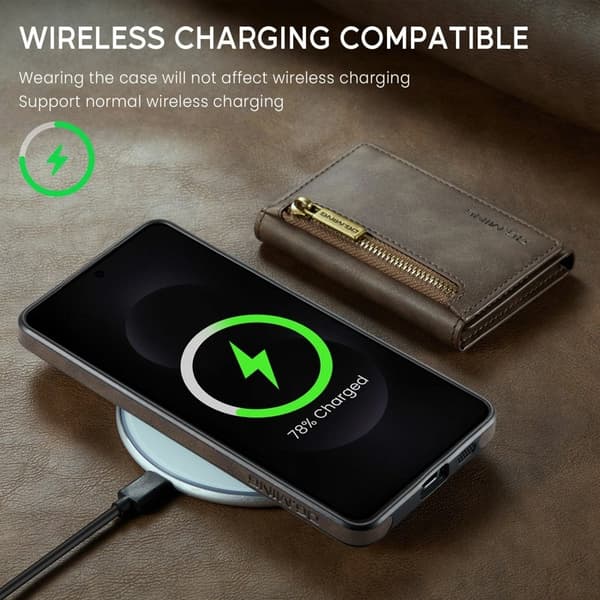 DG.MING M5 Series Mobilskal till Samsung Galaxy S25 Edge Konstläder Brun