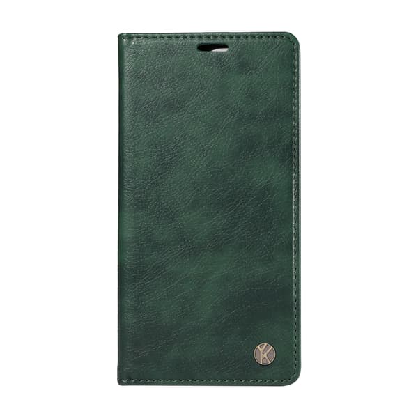 YIKATU OnePlus 15 Plånboksfodral Litchi Closure Konstläder Grön