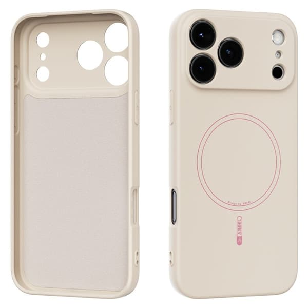ABEEL Mobilskal till iPhone 17 Pro Max MagSafe Liquid Silicone Beige