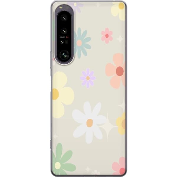 Telefontaske til Sony Xperia 1 IV med fejede blomster