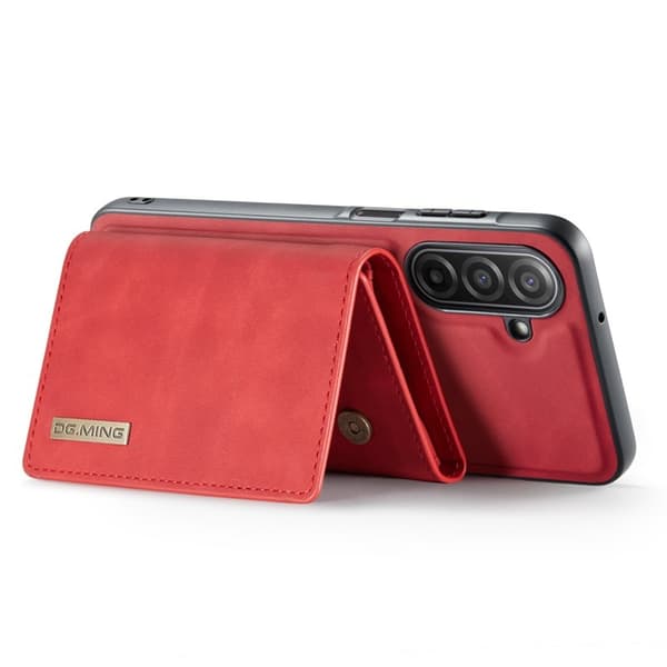 DG.MING Samsung Galaxy A17 5G Konstläder Plånboksfodral Röd