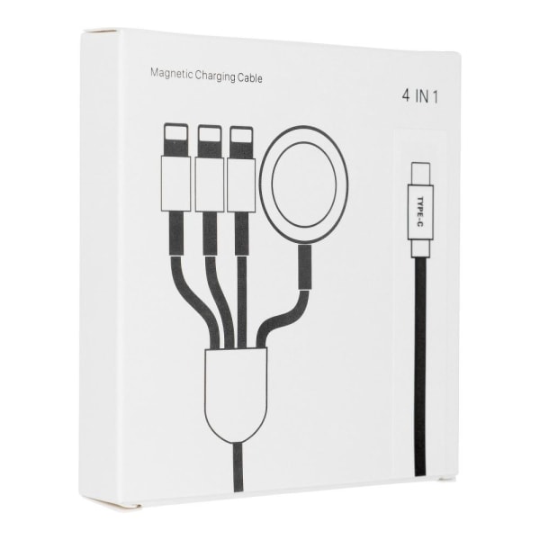 4w1 Lightning+USB-C+MicroUSB+Apple Watch Kaapeli USB-C:hen