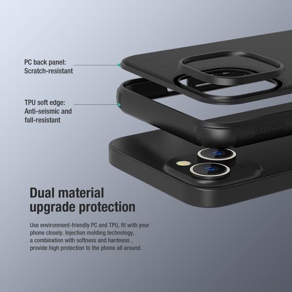NILLKIN Frosted Shield Pro Mobilskal till iPhone 15 MagSafe Svart