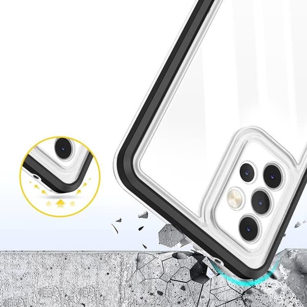 Galaxy A73 Cover Clear 3in1 Frame Gel - Sort Black