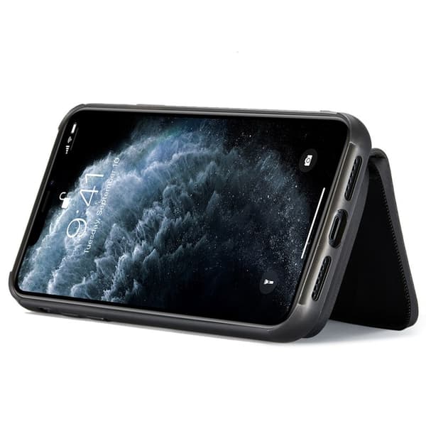 JEEHOOD Mobilskal till iPhone 11 Pro Magnetiskt Konstläder Svart