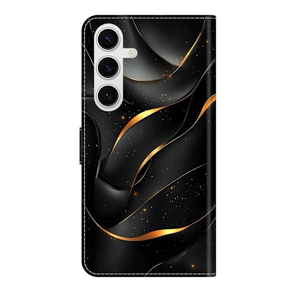 Samsung Galaxy S26 Plånboksfodral Vikbart Ställ Konstläder Mönster - Guld