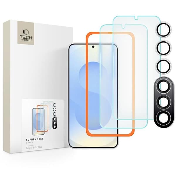 Tech-Protect [3-Pack] Galaxy S25 Plus Härdat Glas Skärmskydd Supreme Set