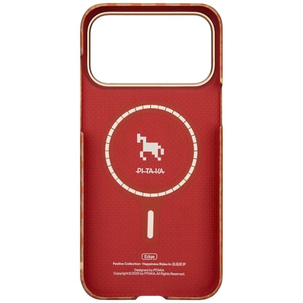 PITAKA Mobilskal För iPhone 17 Pro Max MagSafe Happiness Rides Edge Orange