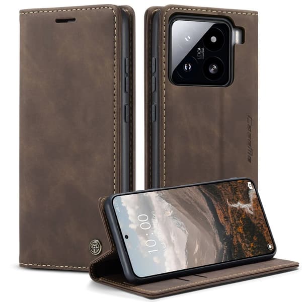 CASEME 013 Plånboksfodral för Xiaomi 15 - KonstLäder - Kaffe