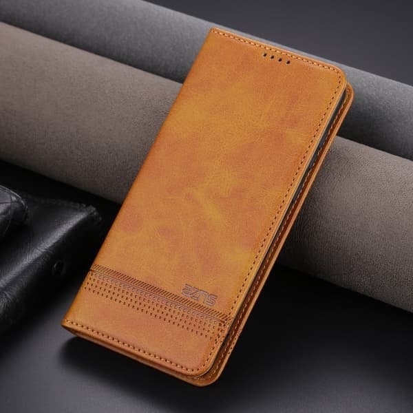 AZNS Xiaomi 13 5G Flip Plånboksfodral Konstläder - Brun