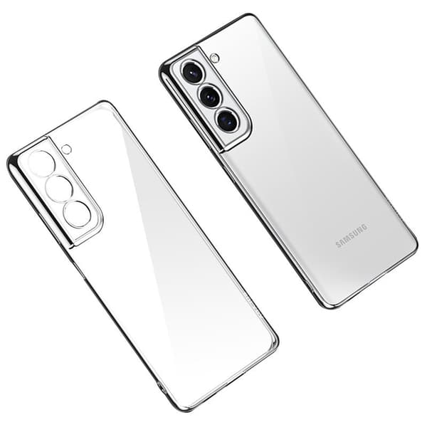 SULADA Transparent Mobilskal Electroplating PC för Galaxy S21+ 5G Silver
