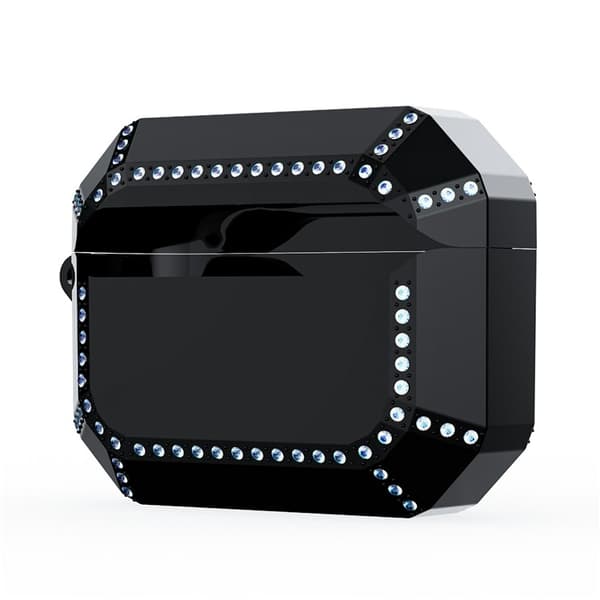 Airpods Pro 2 Skal Rhinestone Shockproof - Solid Svart Black