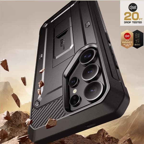 SupCase telefontaske til Galaxy S25 Ultra Unicorn Beetle Pro 2-sæt Svart