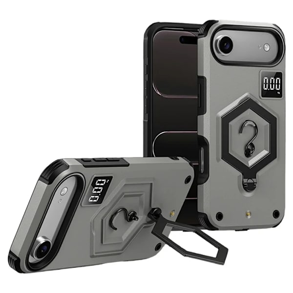 Mobilskal För iPhone Air Hexagonal Kickstand med Hook Grå