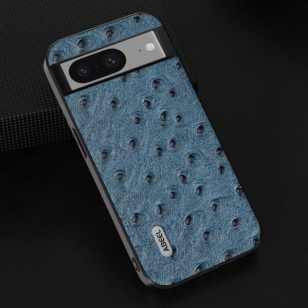 ABEEL Google Pixel 8 Plånboksfodral Äkta Läder Blå Genuine Leather