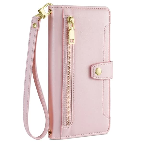 Galaxy S24 Plus Konstläder Plånboksfodral med 2 Rem - Rosa Rosa