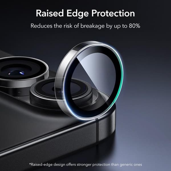ESR iPhone 17/16 Plus/16 Linsskydd Härdat Glas - Svart Svart