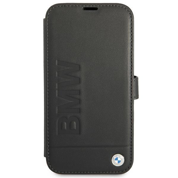 BMW Signature Ægte Læder Etui iPhone 13 mini - Sort Black