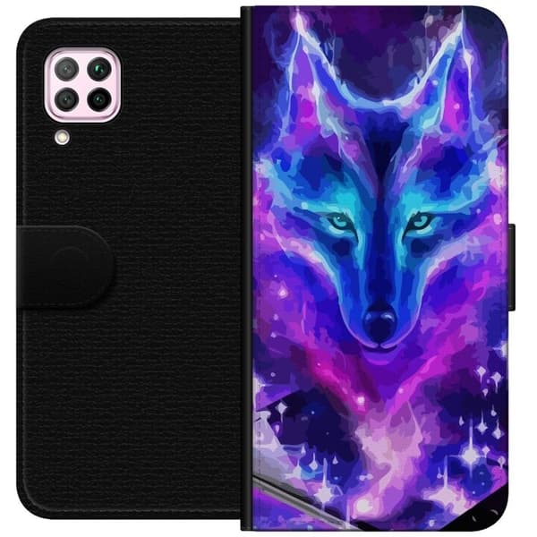 Plånboksfodral till Huawei P40 lite med Neon Varg