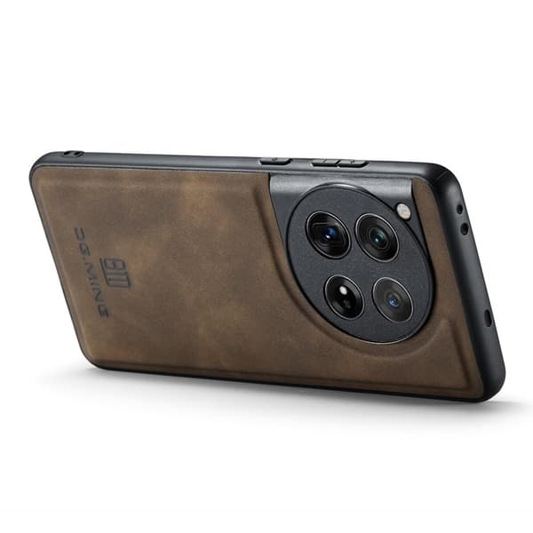 DG.MING Mobilskal till OnePlus 12 5G Läder+PC+TPU Stöttålig - Brun