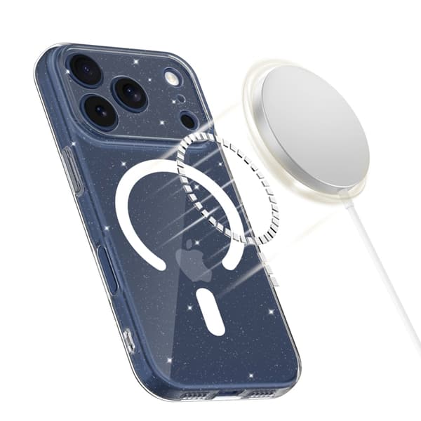 Tech-Protect Mobilskal till iPhone 17 Pro Magsafe Flexair - Glitter Transparent