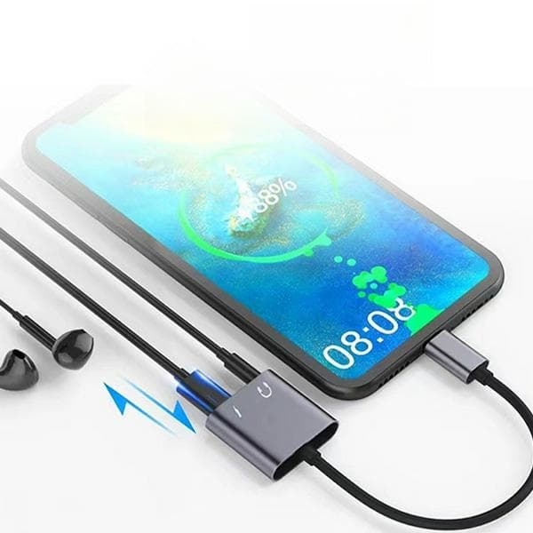 Beline USB-C till USB-C/Ljud Splitter Adapter Jack 3.55mm 60W - Svart