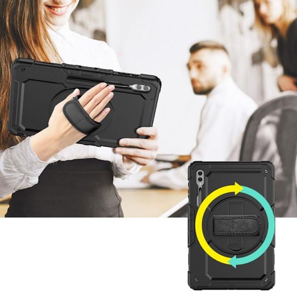 Tech Protect Galaxy Tab S9 FE Kotelo Solid360 - Musta Svart