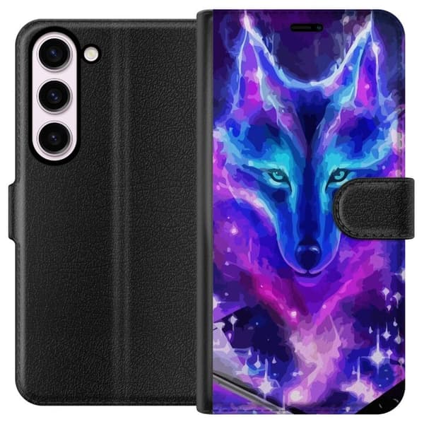 Plånboksfodral till Samsung Galaxy S23 med Neon Varg