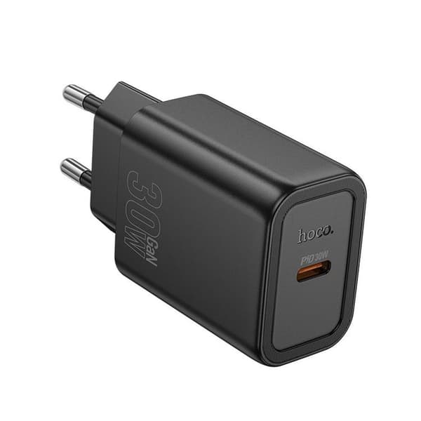 Hoco Hurtigoplader 30W USB-C GaN PD QC N62 - Sort Svart