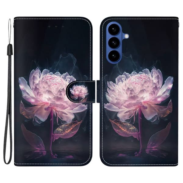 Plånboksfodral för Samsung Galaxy S26 Plus Anti-Drop Konstläder - Lila Peony