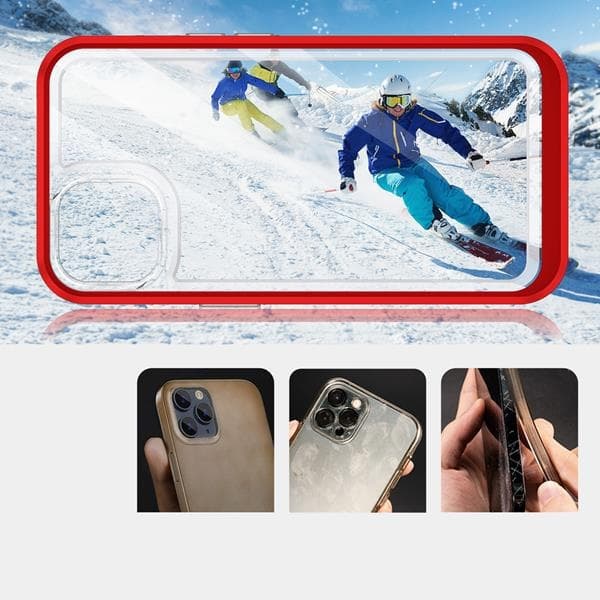 iPhone 13 mini Skal Clear 3in1 Gel - Röd Röd