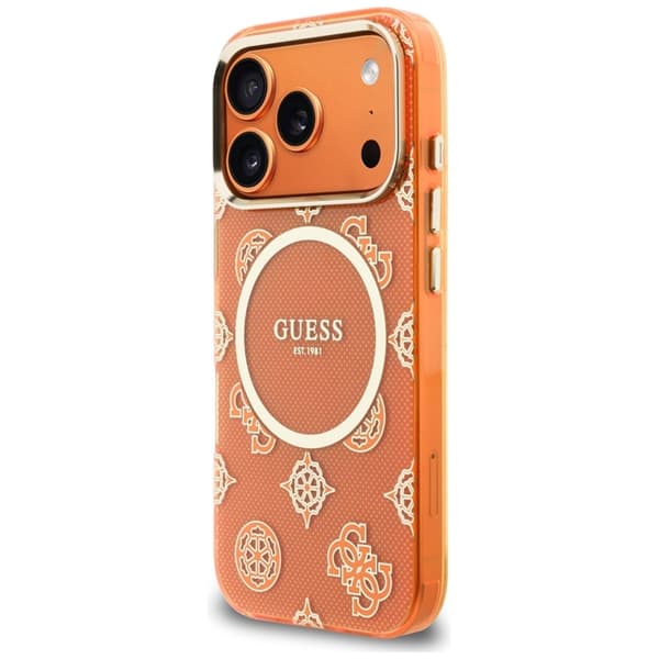 Guess Mobilskal För iPhone 17 Pro MagSafe IML Peony Dot - Orange Orange