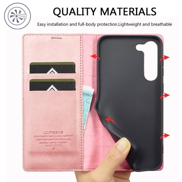 LC.IMEEKE Samsung Galaxy S24+ Plånboksfodral i Konstläder- Roséguld