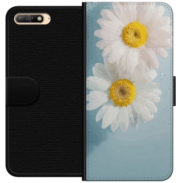 Pung Taske til Huawei Y6 (2018) med sommerblomster