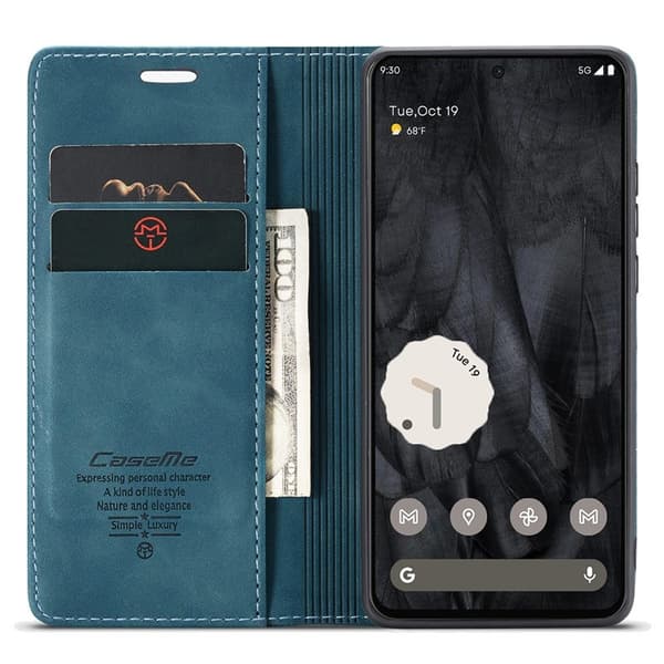 CASEME 013 Series Google Pixel 8 Pro Plånboksfodral Konstläder Blå