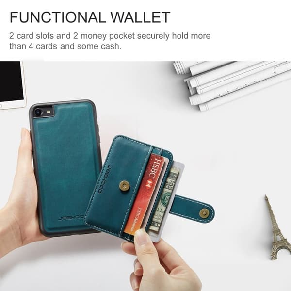 JEEHOOD Mobilskal till iPhone 7/8/SE (2020/2022) Wallet Blå