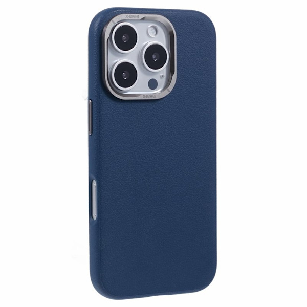 X-LEVEL Mobilskal till iPhone 16 Pro Max PU Läder Blå