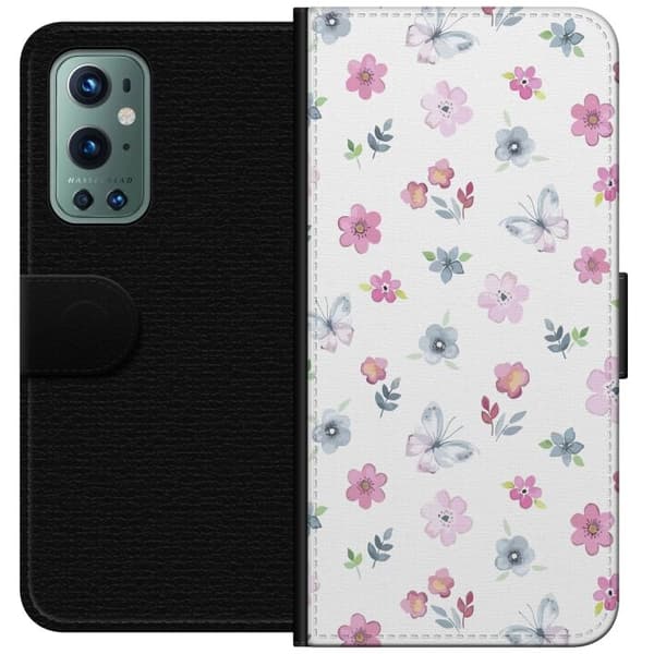 Plånboksfodral till OnePlus 9 Pro med Blommor och fjärillar