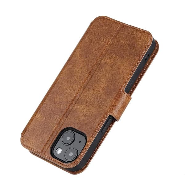 BOOM iPhone 14 Plus Plånboksfodral Calfskin - Brun Brun