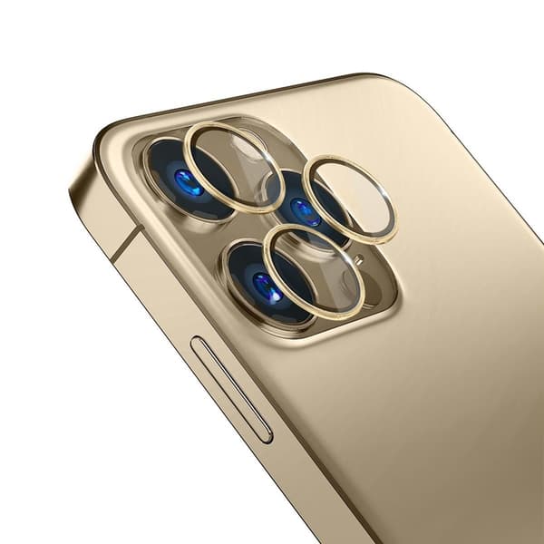 3MK iPhone 15 Pro härdat glas Kameraskydd - Guld Guld
