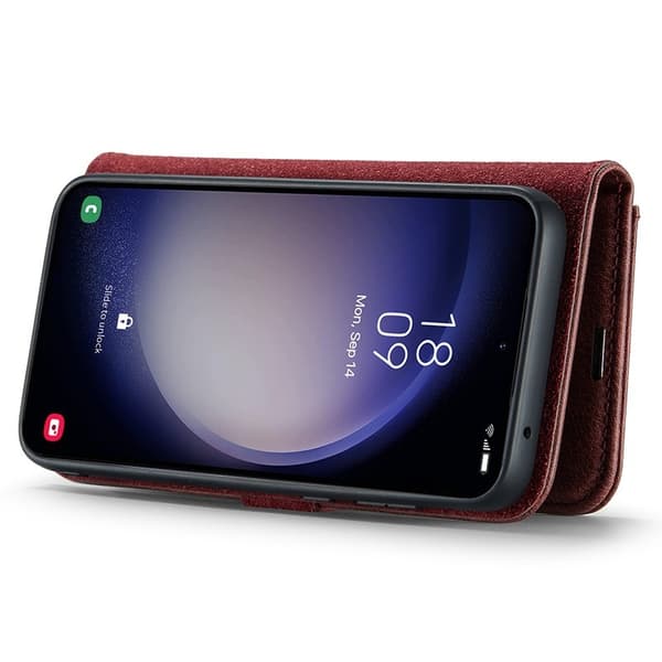 DG.MING Samsung Galaxy S23 FE Plånboksfodral i Röd Äkta läder
